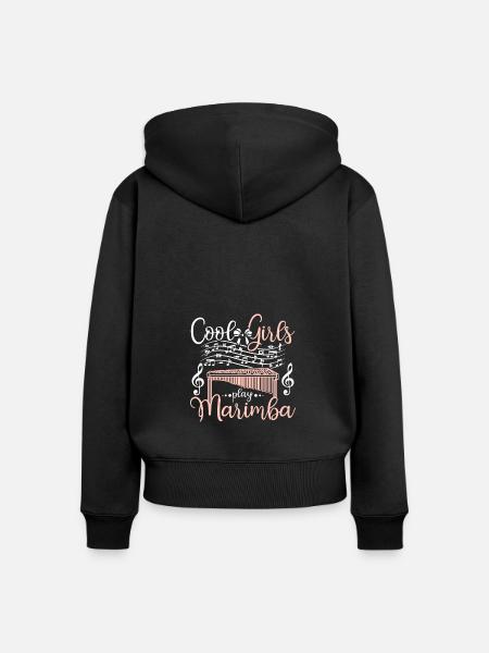Cool girls play marimba - Frauen Premium Bio Zip Hoodie - Schwarz