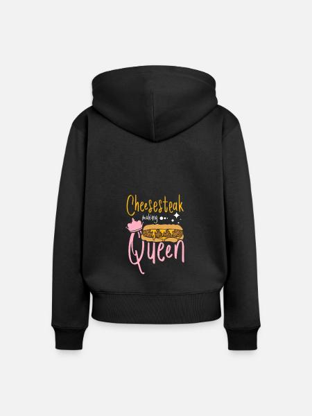 Philly Cheesesteak making queen - Frauen Premium Bio Zip Hoodie - Schwarz