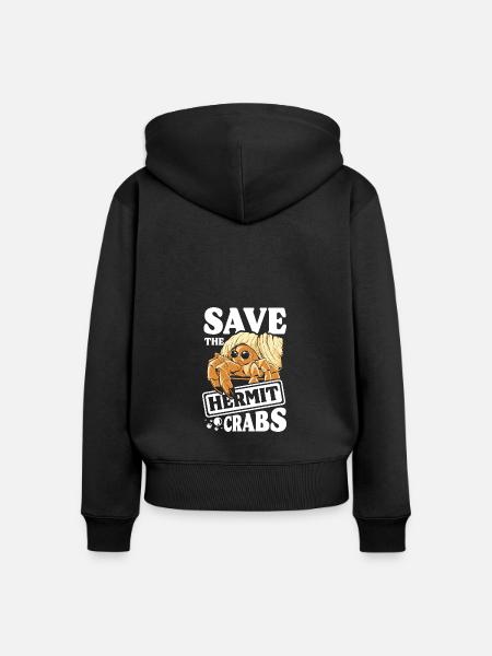 Save the hermit crabs - Frauen Premium Bio Zip Hoodie - Schwarz