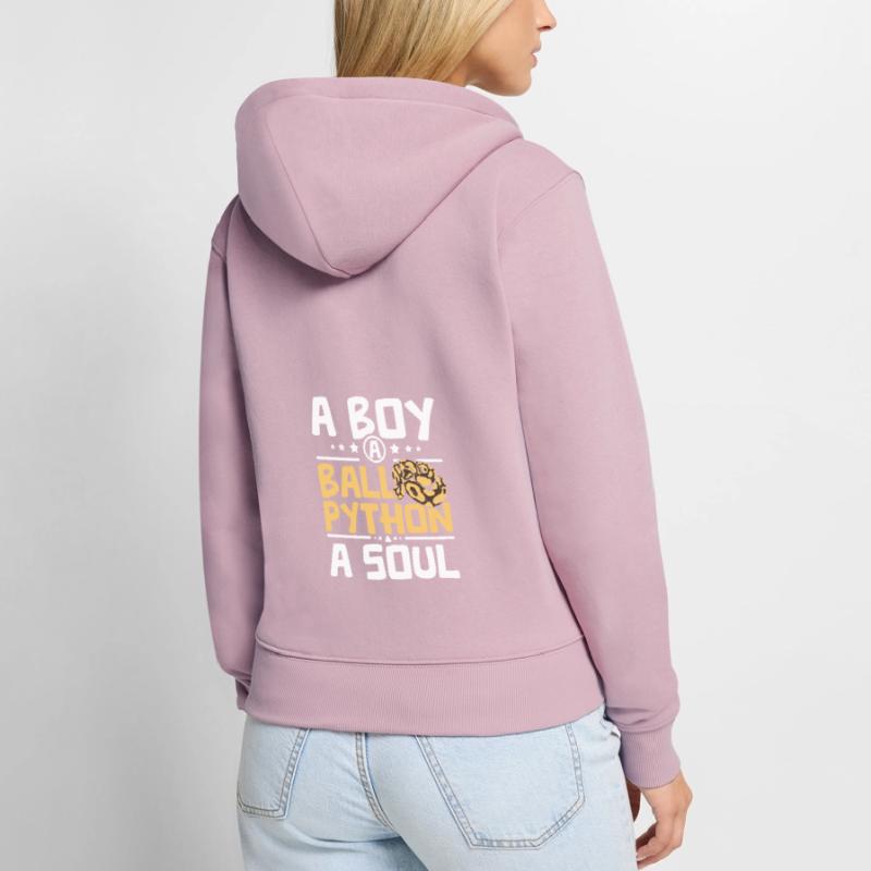 A boy a ball python a soul Frauen Premium Bio Zip Hoodie