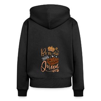 Brownie making queen - Frauen Premium Bio Zip Hoodie - Schwarz - Hinten - Julia (174cm)