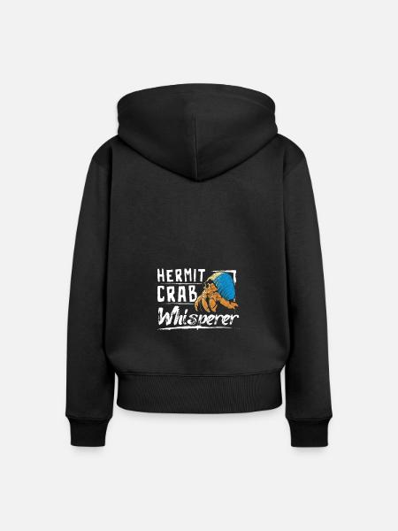 hermit crab whisperer - Frauen Premium Bio Zip Hoodie - Schwarz