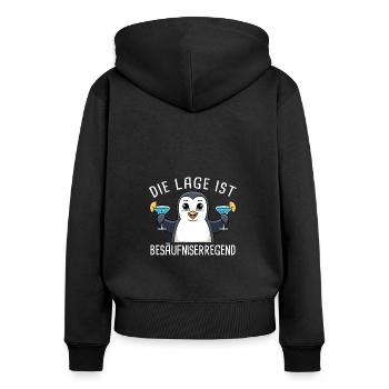 Die Lage Ist Besäufniserregend Mädelsabend - Frauen Premium Bio Zip Hoodie - Schwarz - Hinten - Julia (174cm)