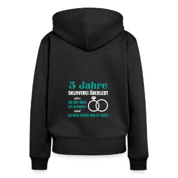 Hochzeitstag Jubiläum Verheiratet Ehe Ehemann - Frauen Premium Bio Zip Hoodie - Schwarz - Hinten - Julia (174cm)