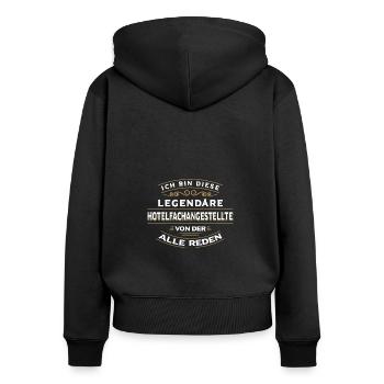 Hotelfachangestellte Hotelkauffrau Hotelfachfrau - Frauen Premium Bio Zip Hoodie - Schwarz - Hinten - Julia (174cm)
