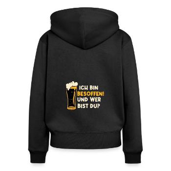 Nachbar Biertrinken Brauerei Biertrinker Bier - Frauen Premium Bio Zip Hoodie - Schwarz - Hinten - Julia (174cm)