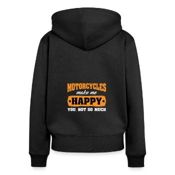 Moto, Moto, Machine, Motocycliste, Evolution - Sweat à capuche zippé Premium bio Femme - noir - Dos - Julia (174cm)