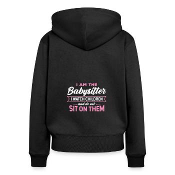 Kinderbetreuer Kindermädchen Aupair Babysitter - Frauen Premium Bio Zip Hoodie - Schwarz - Hinten - Julia (174cm)