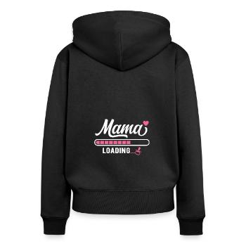Progéniture Bébé Mère Grossesse - Sweat à capuche zippé Premium bio Femme - noir - Dos - Julia (174cm)