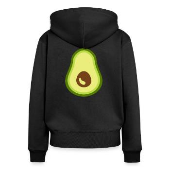 Avocado - Frauen Premium Bio Zip Hoodie - Schwarz - Hinten - Julia (174cm)
