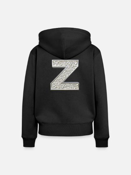 Z, letter, initial, monogram, - Frauen Premium Bio Zip Hoodie - Schwarz
