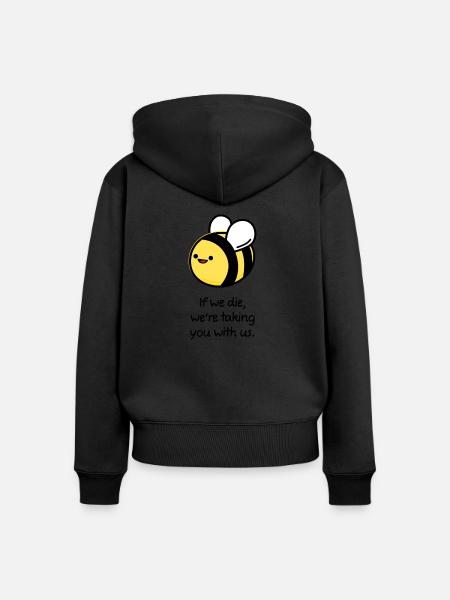 Rette die Bienen - Frauen Premium Bio Zip Hoodie - Schwarz