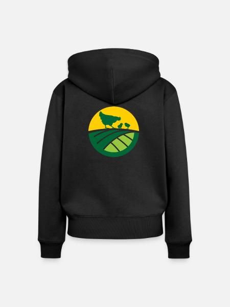 Poultry Fields - Frauen Premium Bio Zip Hoodie - Schwarz