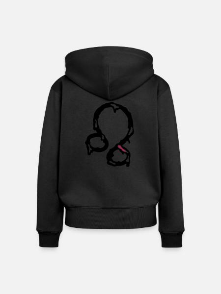 Sternzeichen Löwe - Frauen Premium Bio Zip Hoodie - Schwarz