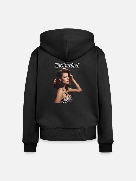 Pinup - Frauen Premium Bio Zip Hoodie - Schwarz
