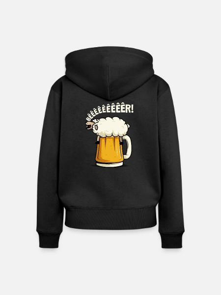 Bêêêêêr - Frauen Premium Bio Zip Hoodie - Schwarz