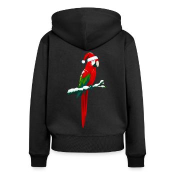L’époque de Noël - Sweat à capuche zippé Premium bio Femme - noir - Dos - Julia (174cm)