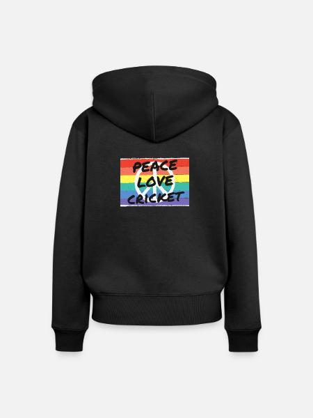 Frieden. Liebe. Kricket - Frauen Premium Bio Zip Hoodie - 