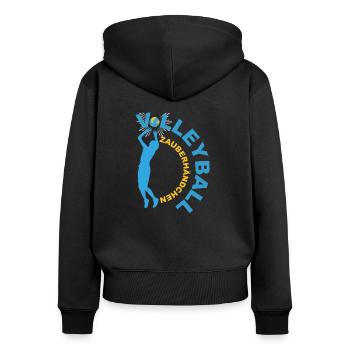 Volleyball (ZauberHand-Edition) - Sweat à capuche zippé Premium bio Femme - noir - Dos - Julia (174cm)
