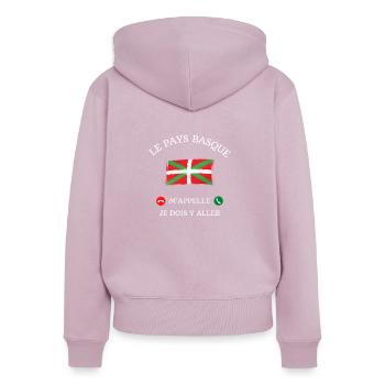 T-Shirt baskisch nennt mich Geschenk Baskisch Humor - Frauen Premium Bio Zip Hoodie - Altrosa - Hinten - Julia (174cm)
