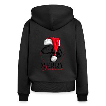 ALPINE DACHSBRACKE Chien de Noël Wilsigns - Sweat à capuche zippé Premium bio Femme - noir - Dos - Julia (174cm)