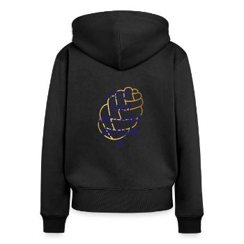 Chanukka Jüdisches Fest Lichterfest Hanukkah - Frauen Premium Bio Zip Hoodie - Schwarz - Hinten - Julia (174cm)