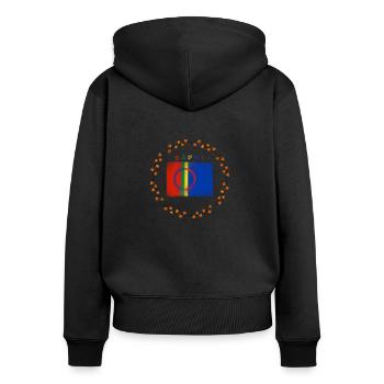 Sapmi - Frauen Premium Bio Zip Hoodie - Schwarz - Hinten - Julia (174cm)