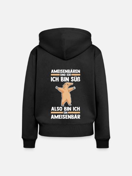 Ameisenbär - Frauen Premium Bio Zip Hoodie - Schwarz