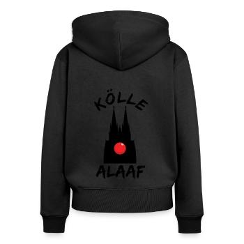 Karneval Kölle Alaaf am Kölner Dom - Frauen Premium Bio Zip Hoodie - Schwarz - Hinten - Julia (174cm)