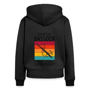 Basson Orchesta design pour bassonistes - Sweat à capuche zippé Premium bio Femme - noir - Dos - Julia (174cm)