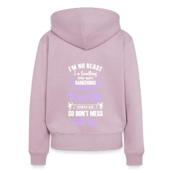 Skorpion Tierkreiszeichen Konstellation Oktober - Frauen Premium Bio Zip Hoodie - Altrosa - Hinten - Julia (174cm)