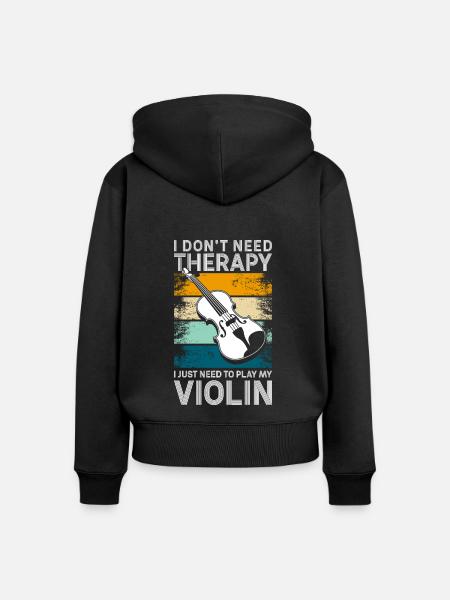Violine Orchester Konzert - Frauen Premium Bio Zip Hoodie - Schwarz