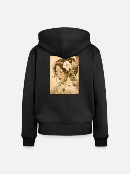 Das Herz Japans 01 - Frauen Premium Bio Zip Hoodie - Schwarz