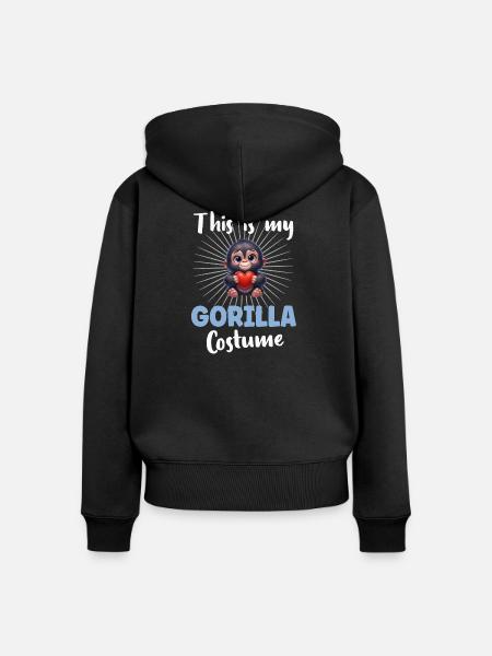Gorilla Affe - Frauen Premium Bio Zip Hoodie - Schwarz