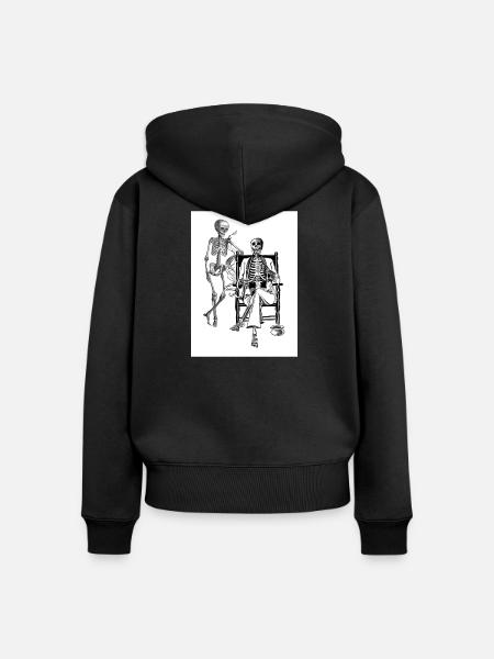 Skelett - Frauen Premium Bio Zip Hoodie - Schwarz
