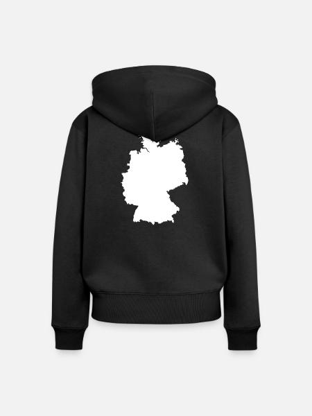 Deutschland Karten Silhouette - Frauen Premium Bio Zip Hoodie - Schwarz