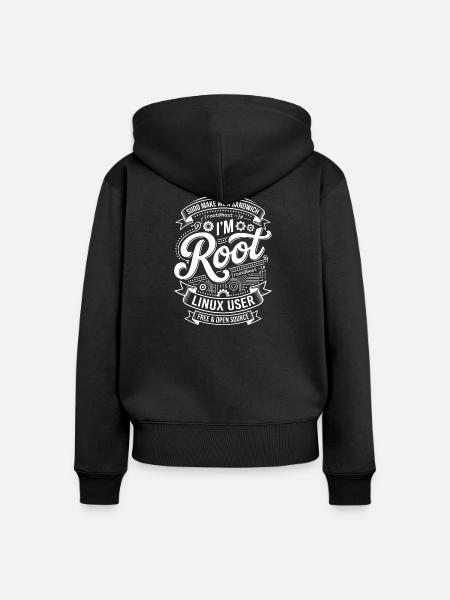 Ich bin Root – Linux User - Frauen Premium Bio Zip Hoodie - Schwarz