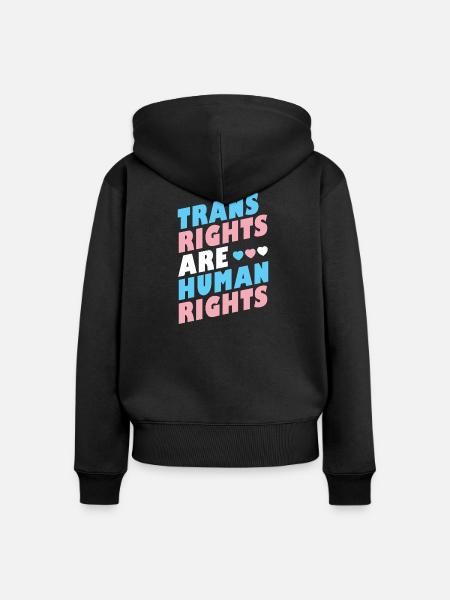 LGBTQ-Pride-Monat – Trans-Rechte sind Menschenrechte - Frauen Premium Bio Zip Hoodie - Schwarz