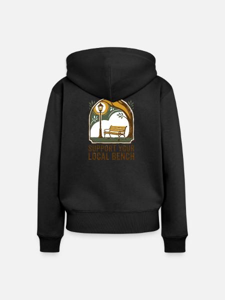 Local Bench - Frauen Premium Bio Zip Hoodie - Schwarz