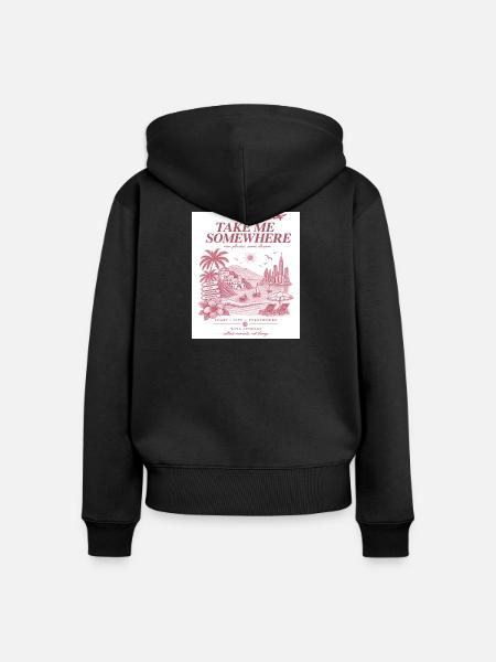 Bring mich irgendwohin - Frauen Premium Bio Zip Hoodie - Schwarz