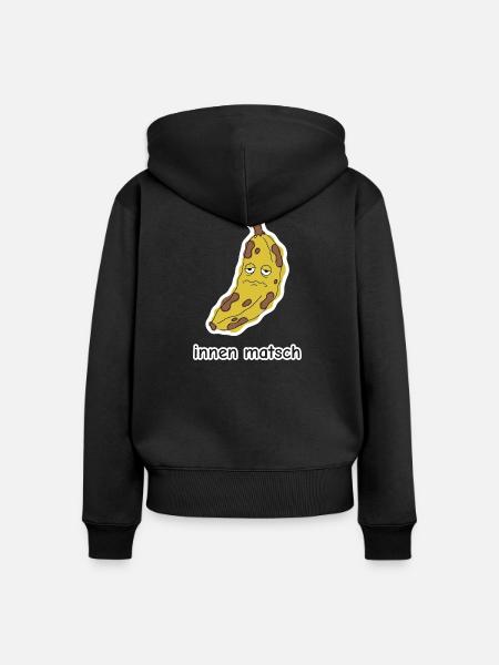 innen matsch – Banane Meme - Frauen Premium Bio Zip Hoodie - Schwarz