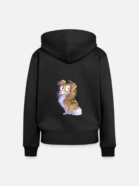 Shetland-Köhler-Rehkitz - Frauen Premium Bio Zip Hoodie - Schwarz