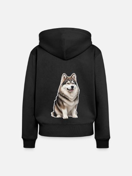 Malamut - Frauen Premium Bio Zip Hoodie - Schwarz