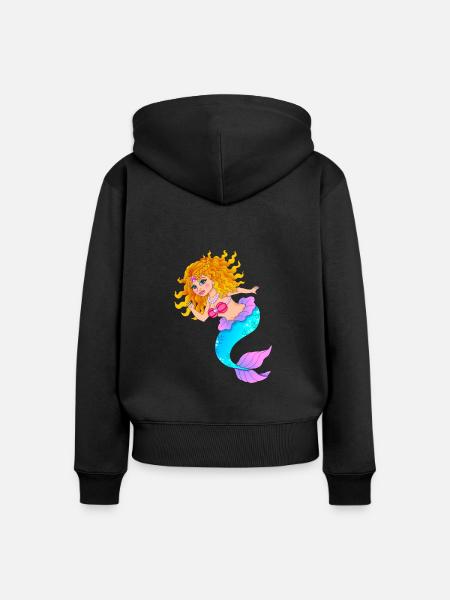 Meerjungfrau - Frauen Premium Bio Zip Hoodie - Schwarz