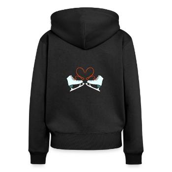 Patins de patins Amour - Sweat à capuche zippé Premium bio Femme - noir - Dos - Julia (174cm)