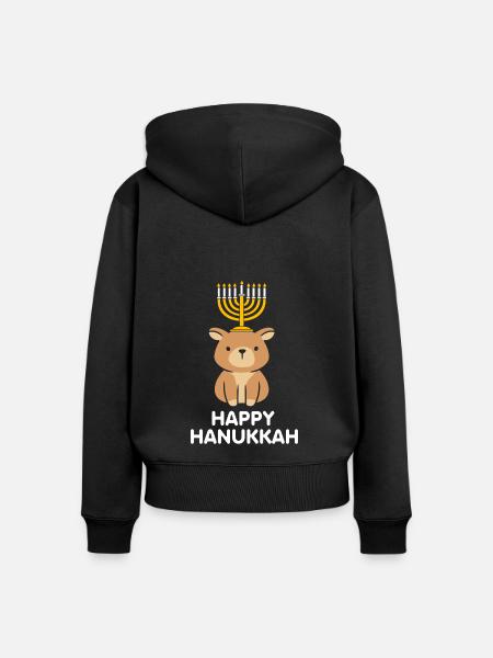 Chanukkah - Frauen Premium Bio Zip Hoodie - Schwarz
