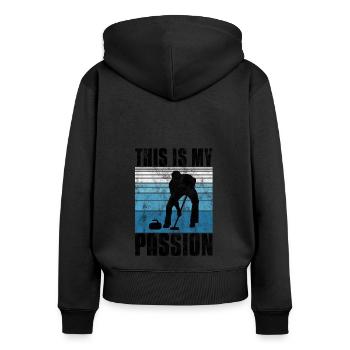 Curling is my Passion Curler Eisstockschießen - Women's Premium Organic Zip Hoodie - black - Back - Julia (174cm)