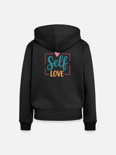 Self Love - Frauen Premium Bio Zip Hoodie - Schwarz