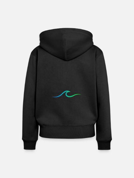 Welle wave Surfen - Frauen Premium Bio Zip Hoodie - Schwarz