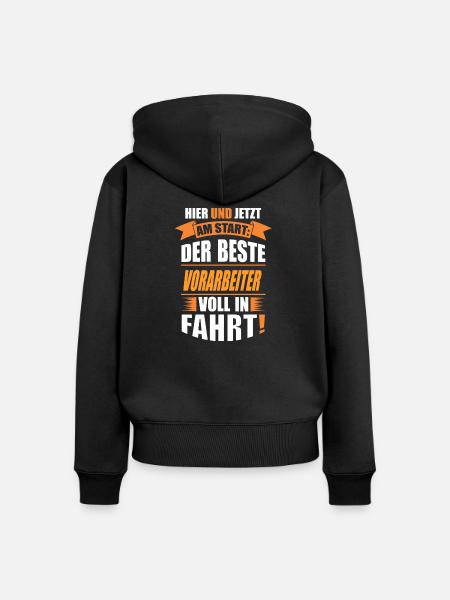 VORARBEITER - Frauen Premium Bio Zip Hoodie - Schwarz